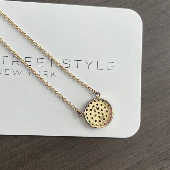 Multicolored Gold Pendant Necklace - Picture 6 of 6